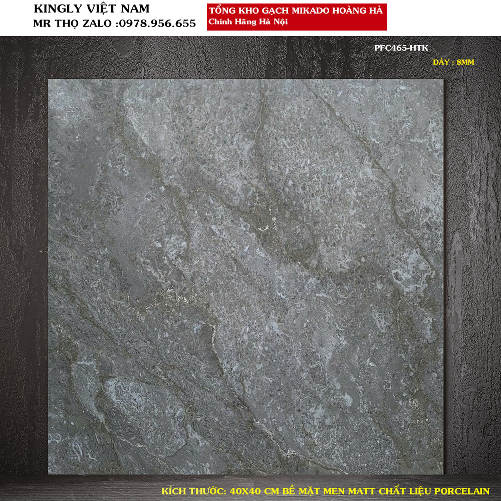 Gạch lát nền Chống Trơn 40x40 vân xi măng PFC465 Loại 1